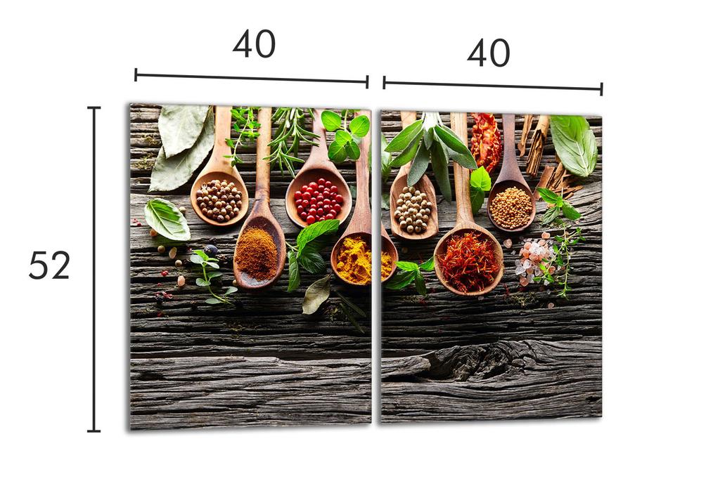 Szklana płyta ochronna na kuchenkę 2x40x52 Przyprawy