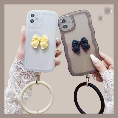 Applicable To Apple 15PRO Matte Protective Case Wavy Bow Simple Circle Bracelet IPhoneX Phone Case