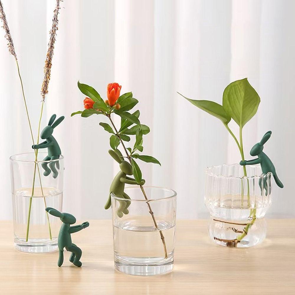 Durable Silicone Plant Propagation Buddy Rabbit/Monkey/Elephant Reusable Plant Stakes Silicone Plant Support Hydroponics System