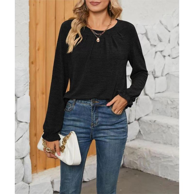 Women S Casual Round Neck Long Sleeve T Shirt