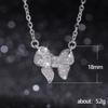 Elegant Full Paved Bow Pendant Necklace for Women Sparkling Stone Design Dainty Romantic Everyday Party Jewelry Gift for Her