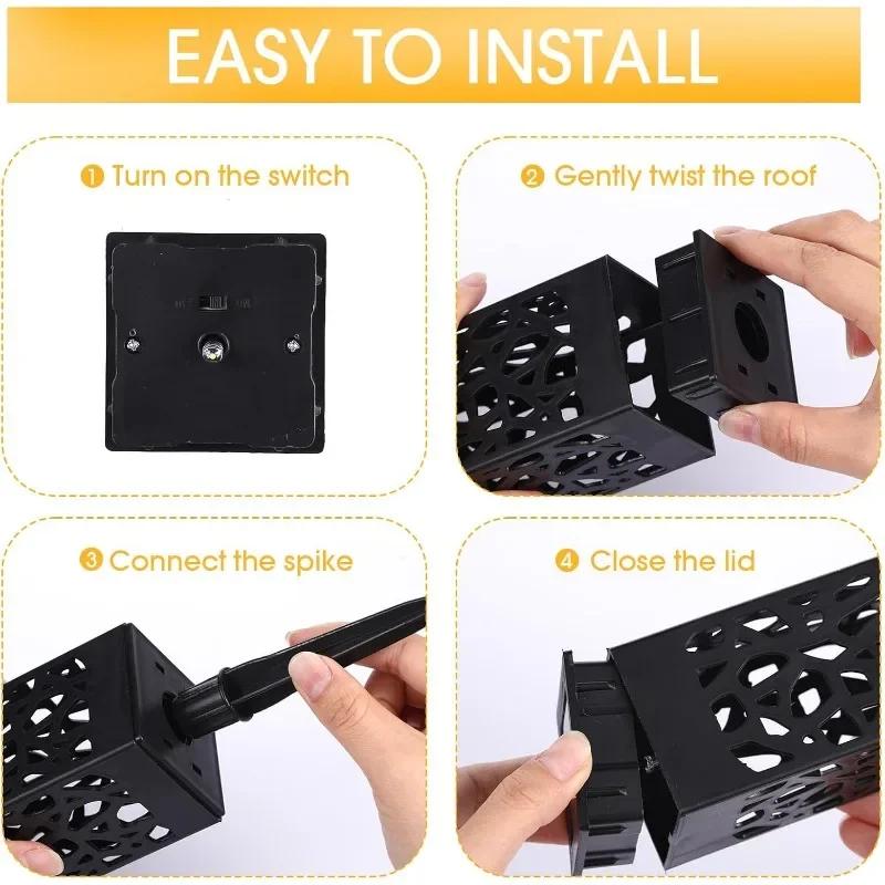 Waterproof Solar Lawn Lights Decorative Cutout Pattern LED Garden Lights Auto on Off Sensor Outdoor Landscape Lighting Pathways