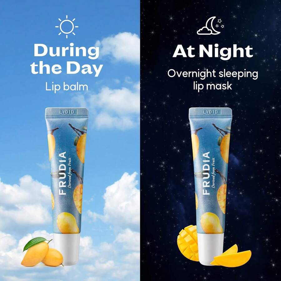 FRUDIA WELCOS FRUDIA Mască de Buze Mango Miere 10g - Balsam Hidratant Colorat Pentru Femei | Mască Plumping de Noapte Pentru Buze Uscate