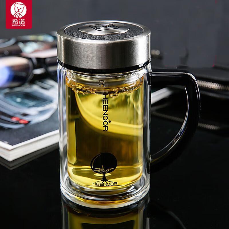 Xinuo Double-Layer Borosilicate Glass Tea Cup with Handle