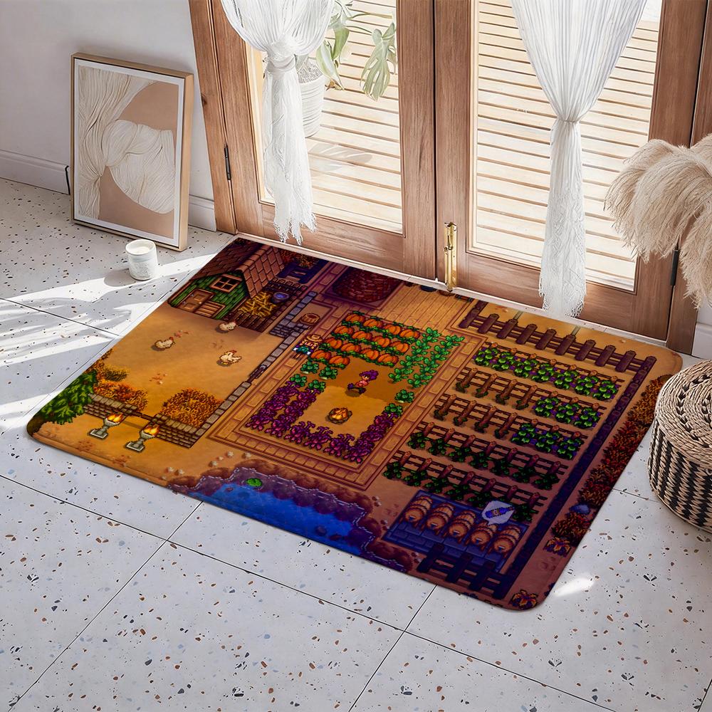 Game S Stardew Valley Floor Mat Eco Flannel Doormat Non Slip Odorless Indoor Floor Rug Soft Short Plush Home Mat