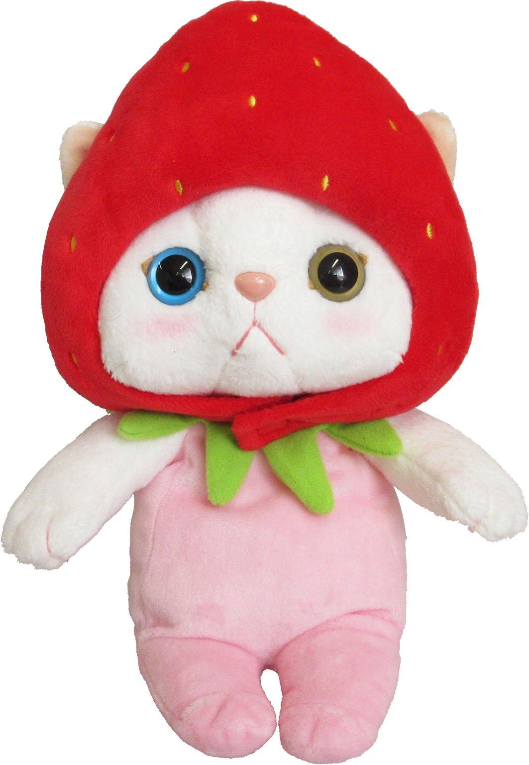 Choochoo Cat Costume Plush Toy, Medium, Strawberry