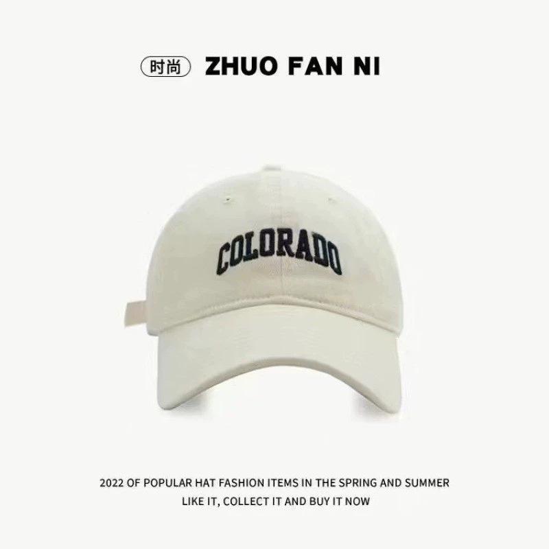 Peaked Cap Lady Lucky Simple Letters Japanese Baseball Cap Casual Versatile Show Small Face