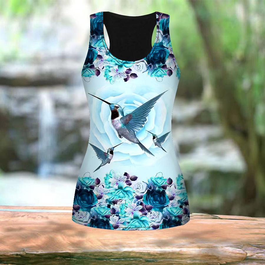 3D розовая роза с птичьим принтом для женщин для тренировок — фото 3