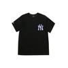 MLB New York Yankees Play Series Letter Solid Color Mosaic Logo Crew Neck Short Sleeve T-Shirt Unisex T-Shirts Black 31TSN2131-50L