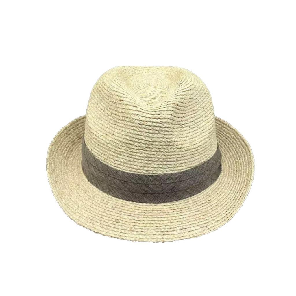 Exported To Europe and the United States, High-quality Raffia British Small Edge Crimped Top Hat Women's Sunshade and Sun Protection Panama Straw Hat
