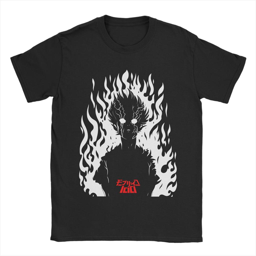 Mob Psycho Club TShirt for Unisex Crazy Pure Cotton Tee Shirt Round Neck Short Sleeve T Shirt Classic Clothing