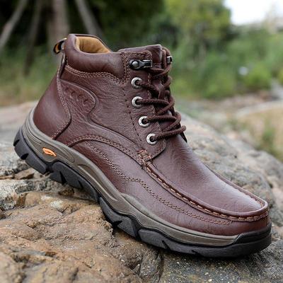Genuine Leather Men Shoes Sneakers Waterproof Outdoor Men Boots Winter Men Hiking Boots