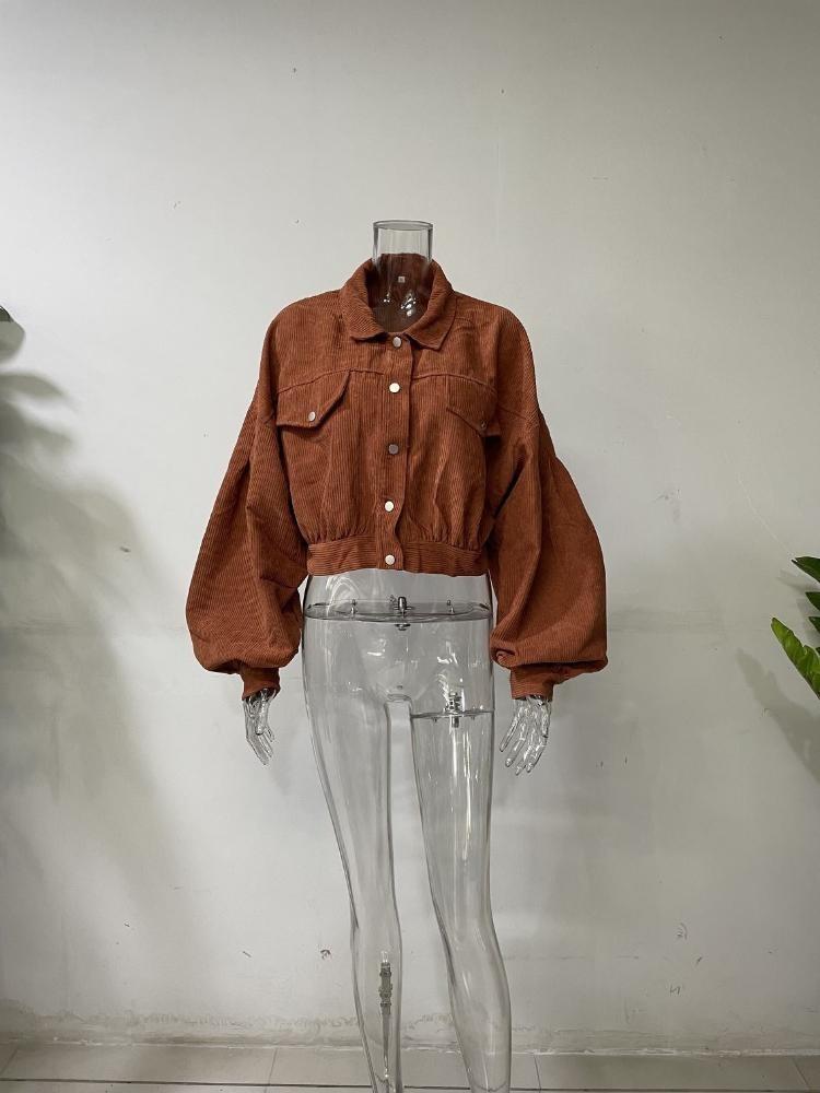 Y2K Vintage Jacket Women Autumn Winter Coat Fashion Casual Elegant Loose Short Balloon Sleeves High Street Amercian Jackets
