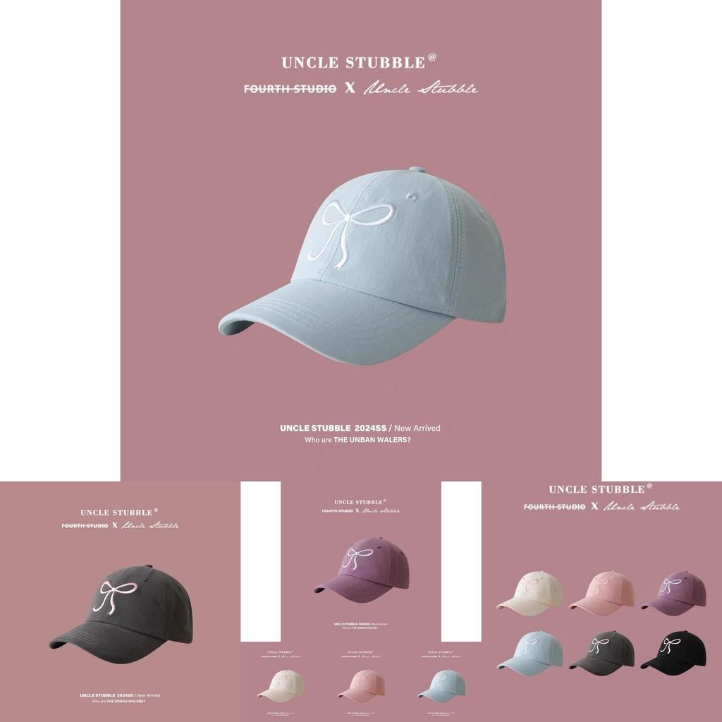 Sweet And Cute Korean Bowknot Baseball Cap Romantic Pink Soft Brim Hat For Girls