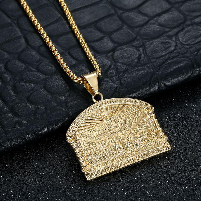 European and American Vacuum Gold-plated with Diamonds Thirteen Apostles Dinner Pendant Necklace 2026 60CM