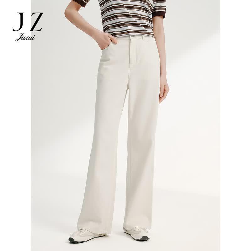 JUZUI Women s Lyocell Blend Straight-Leg Jeans S грязно-белый