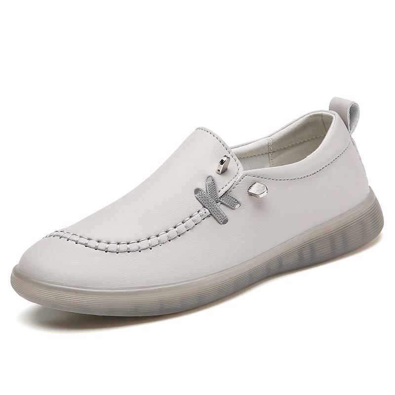 Fashion Shoes for Women Moccasins Flats Woman Loafers Genuine Leather Female Shoes Slip On Ballet Nurse Women's Shoes Plus Size 2025