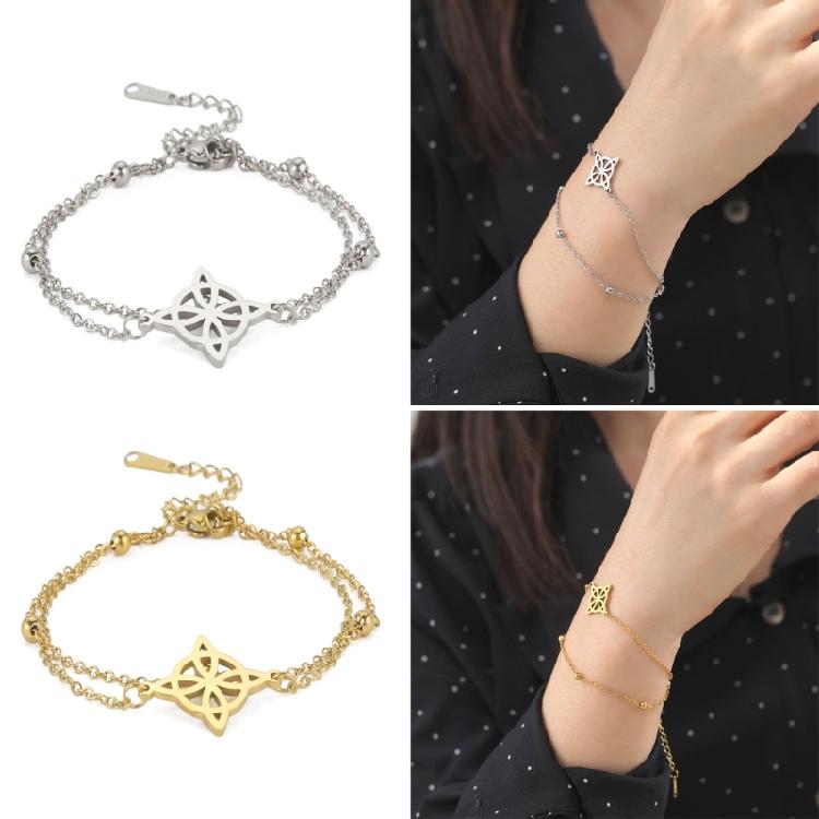 Witch Knot Charm Bracelets Stainless Steel Witch Knot Chain Bracelet Women Men