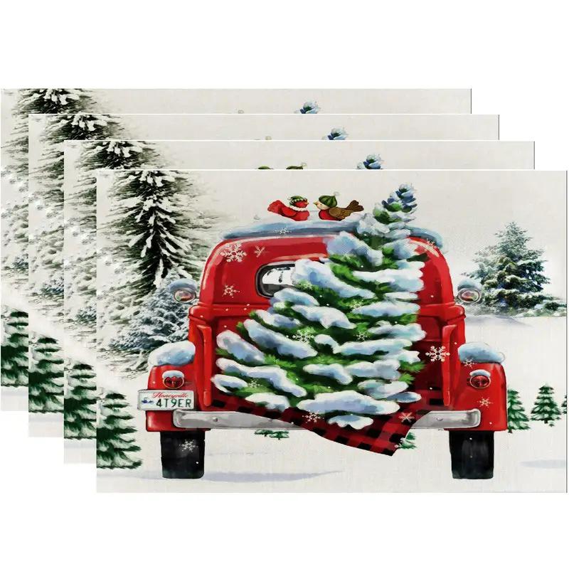 Christmas Series Western Food Table Mats: Multiple Options for Kitchen & Dining Room