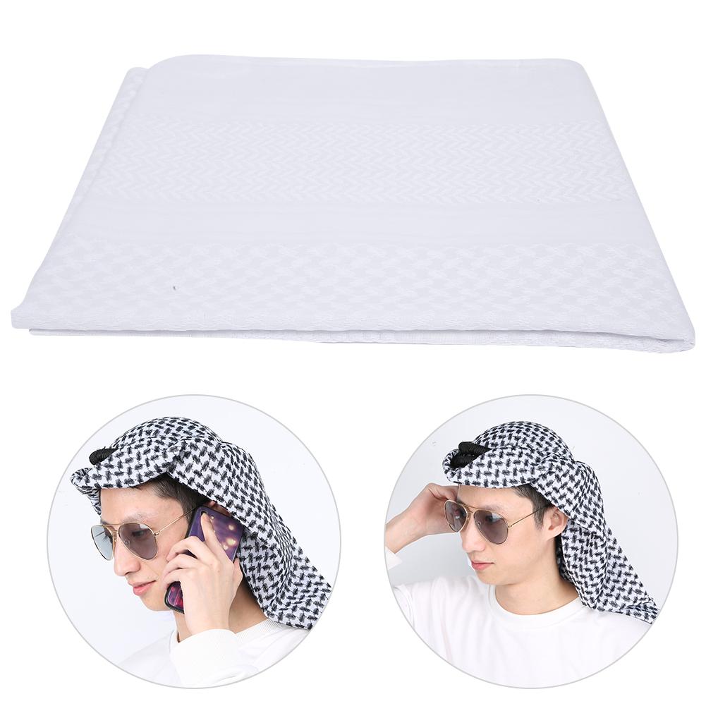 Polyester Muslim Headscarf Headband Suit Headpiece for Saudi Arabia Dubai UAE Travelingwhite square