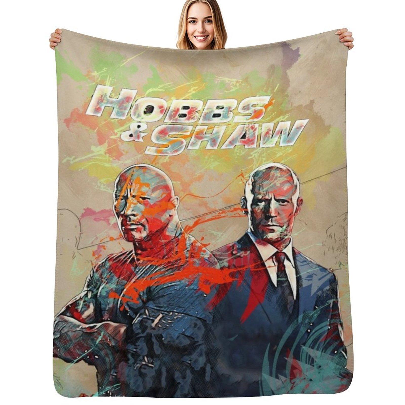 hobbs and shaw contemporary art Throw Blanket Men s Soft Warm Throw Blanket for Couch Size: 75*100cm, Weight: 230 GSM