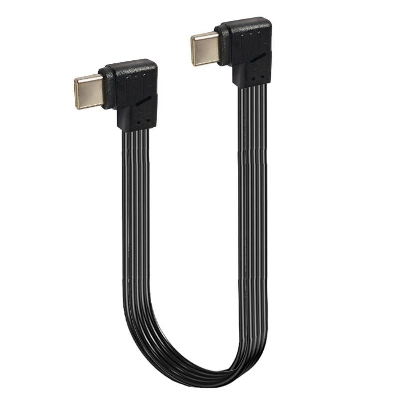 45W 90 Degree Elbow USB C Type C Cable Type C To USB C Male Fast Charging Data Cord for Laptop PC Phone Laptop