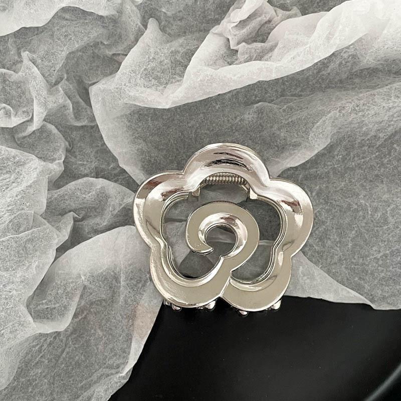 Silver Metal Geometric Shark Hair Clip for Thick Hair
