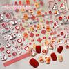 5D Embossed Nail Stickers: Floral, Cartoon, National Style, Fruit Designs, Hot Stamping