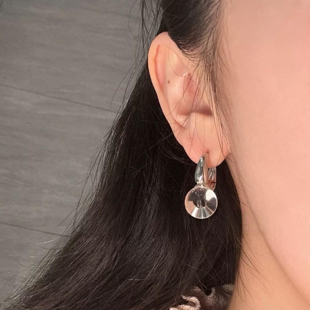 1 Pair Elegant Clear Ball Huggie Earrings Lightweight Minimalist Water Drop Earrings Hypoallergenic Transparent Earrings