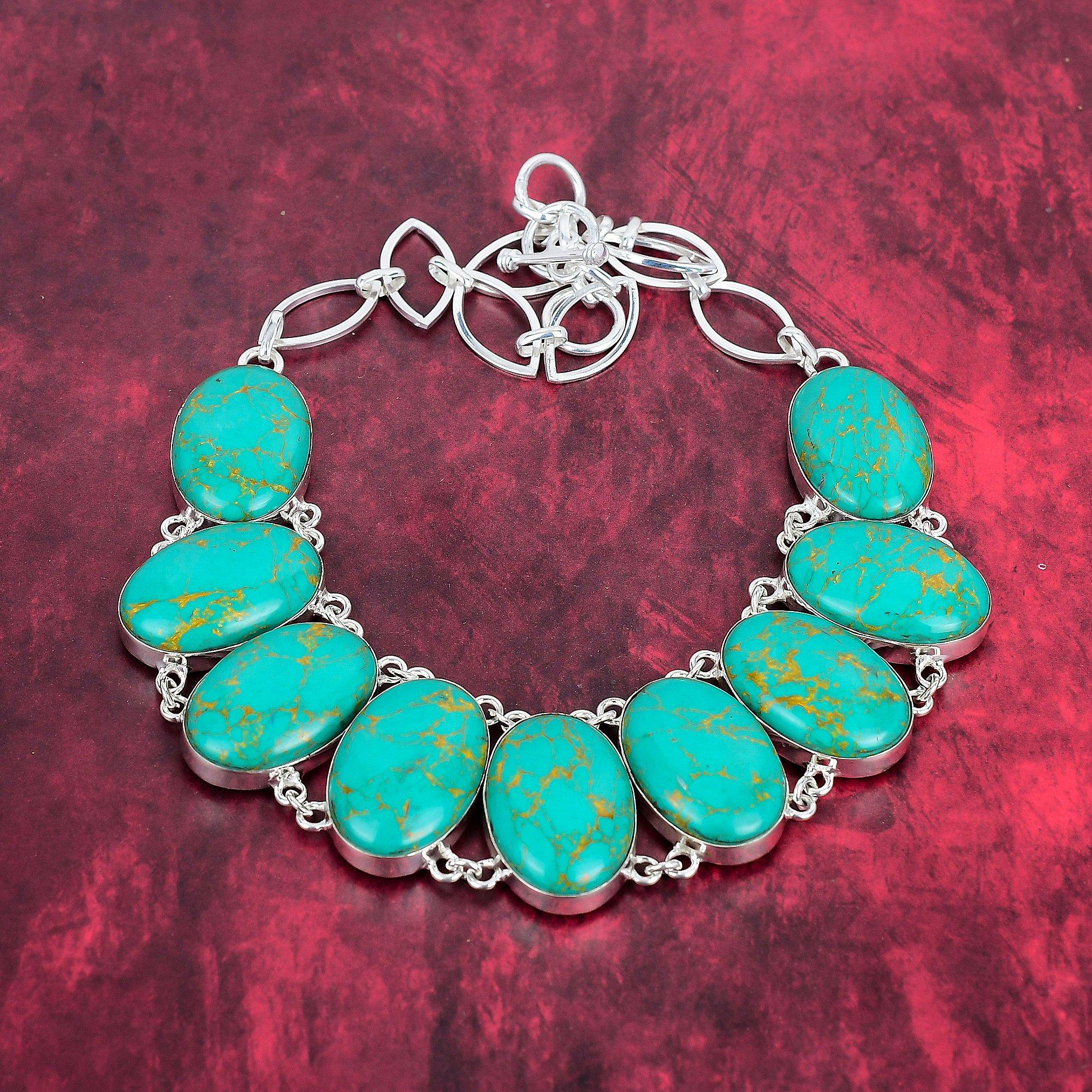 

Ожерелье из драгоценных камней из бирюзы Аризоны, ожерелье из стерлингового серебра 925 пробы, регулируемая цепочка, антикварные ювелирные изделия ручной работы, подарок для матери Adjustable with 18 inches зелёный