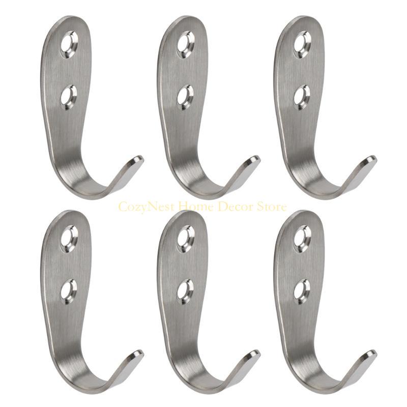 

92MF Multipurpose Door Hook Hanger Home Accessory Portable for Towels Robes and Hats Durable Stainless Steel Construction S срібний