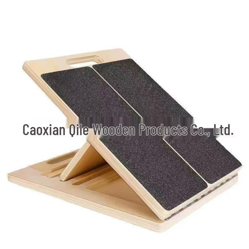 Adjustable Wooden Calf Stretching Board for Home Fitness and Body Sculpting 40x30x1.8 cm