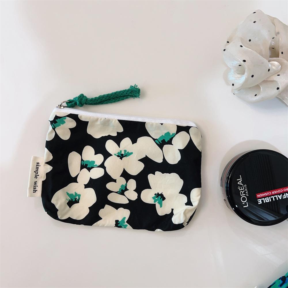 Cotton Change Bag Floral Mini Cotton Bag Card Bag Air Cushion Lipstick Storage Bag Convenient