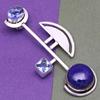 Lapis Lazuli Sky Blue Topaz  Mother's Day Silver Jewelry Pendant  2.5"
