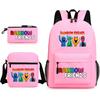 Rainbow Friends Surrounding Backpack Elementary School Student Starry Sky School Bag Three-piece Set