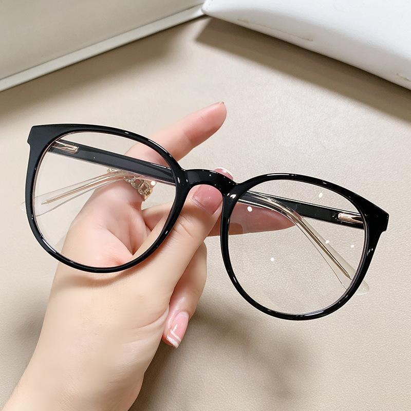 

Trending Blue Light Blocking Womens Presbyopia Eyeglasses TR90 Spring Magnifying Glasses Vintage Oversized Circular Ey+eglasses +15 0