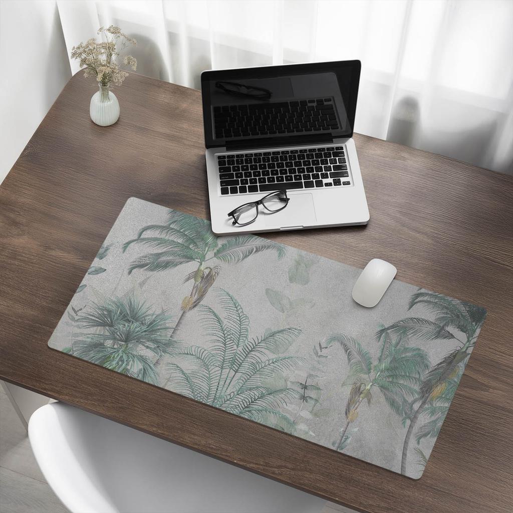 Decorative Gaming Desk Mat Palm Trees on a Pastel Background 90x45 cm