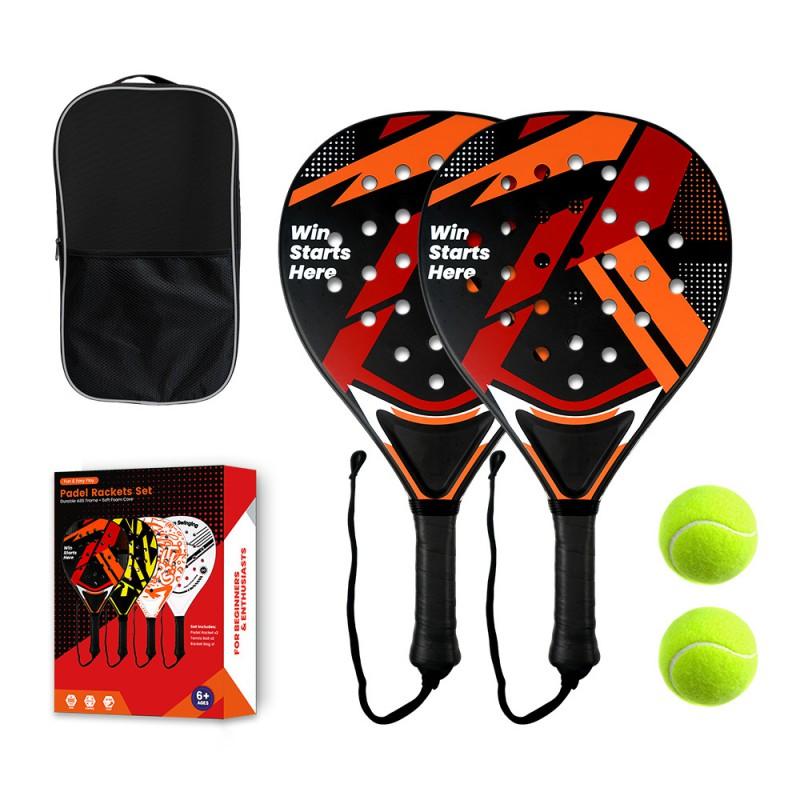 Ultra-Light ABS Paddle Tennis Racket Outdoor Play Carbon-Fiber Look Design Durable Portable