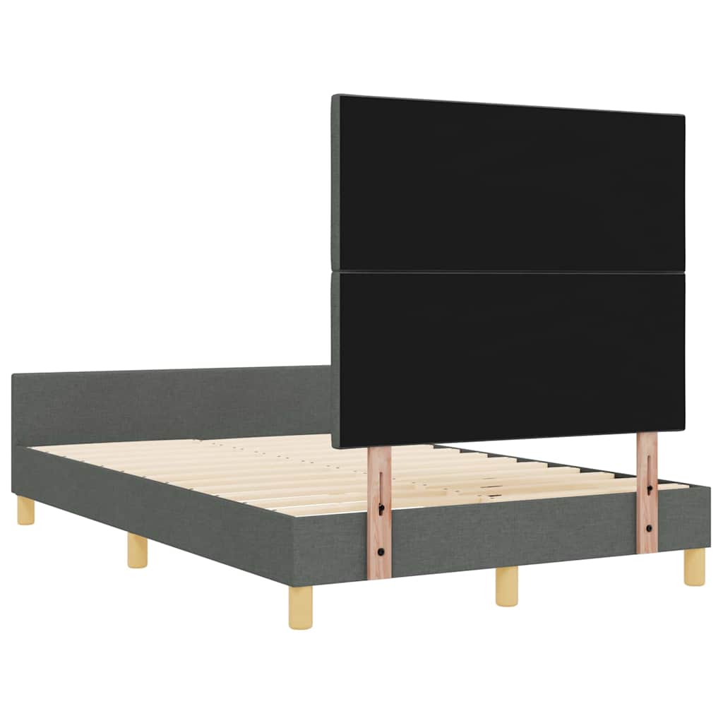 Bed Frame with Headboard Dark Grey 120 X 200 Cm Fabric