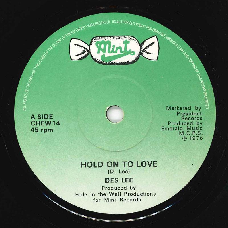 

7inch Record DES LEE Hold On To Love Angel Of Love CHEW14 MINT 1976 UK Rock Used