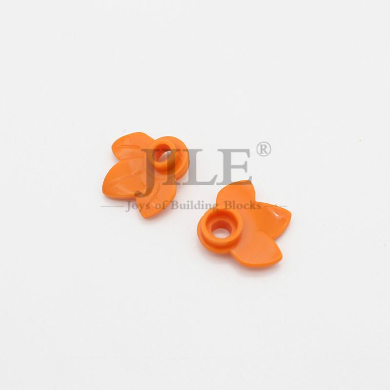 50pcs Moc Plant Plate Round 1x1 with 3 Leaves 32607 DIY Enlighten Building Blocks Bricks Compatible Assembles Parts Street View