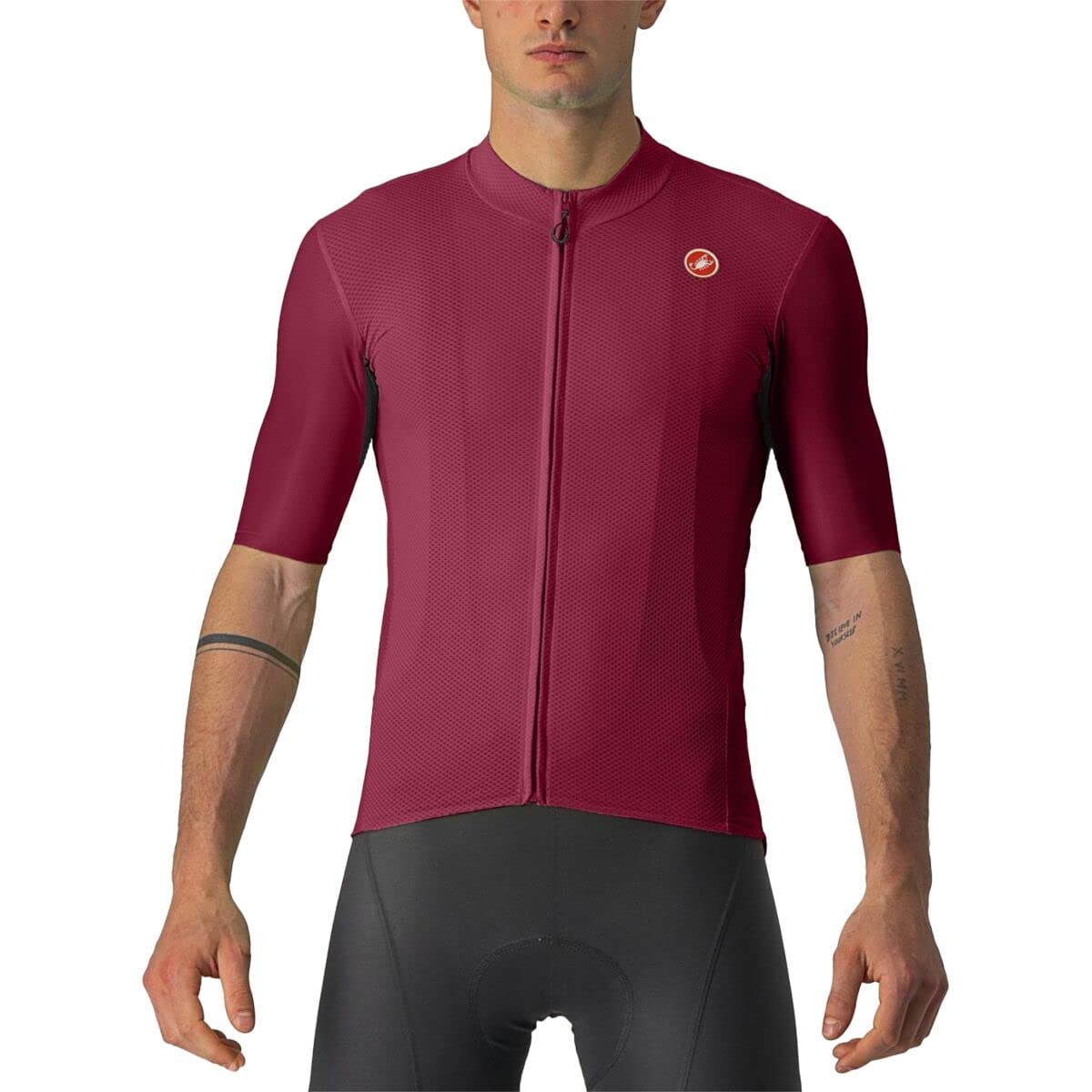 

CASTELLI Men s Endurance Elite Jersey, UV Protection, Quarter-Length Sleeve Jersey for Road and Gravel Cycling, Bordeaux, Size M