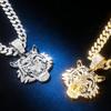 Legierung Dreidimensional Voll Diamant Tiger Anhänger Kubanische Halskette Herren Hip-Hop Cool Nischen Schmuck Hip-Hop Trend