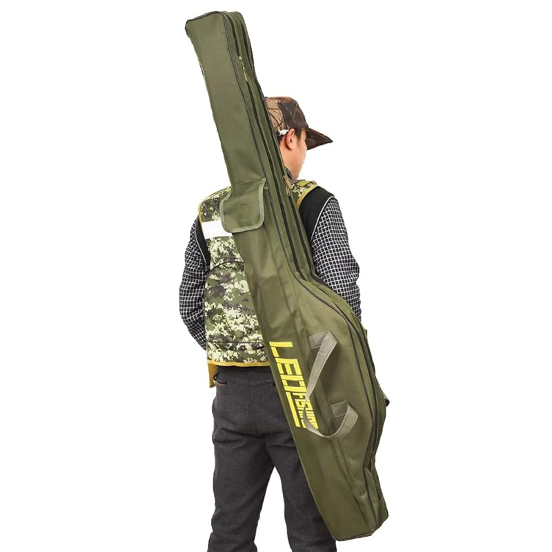 

Phishing bag fishing rod storage rod case large capacity rod bag folding Shoulder bag Convenient to carry rod cover portable 1.5m (green)