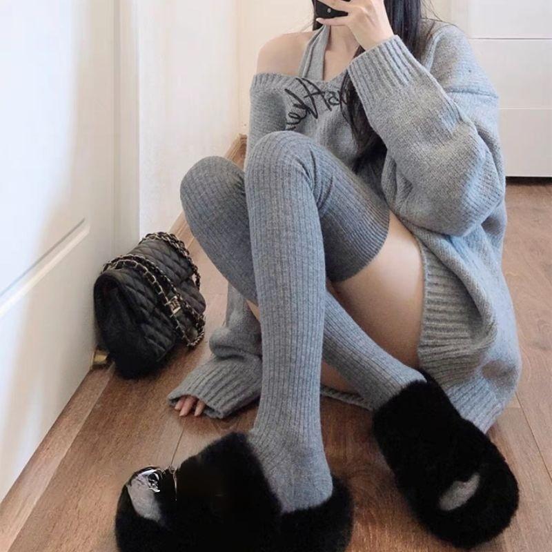 Knee Socks Women'S Autumn And Winter Japanese Jk High Tube Calf Stockings Thickened Terry Warm Long Socks Women'S Tide Wholesale