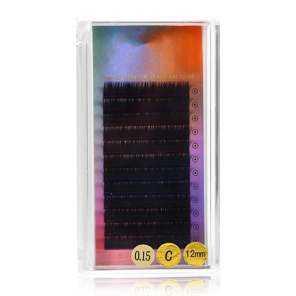 

3 Types Colorful False Eyelash Extension Gradient Color Fake Eye Lashes Individual 12mm