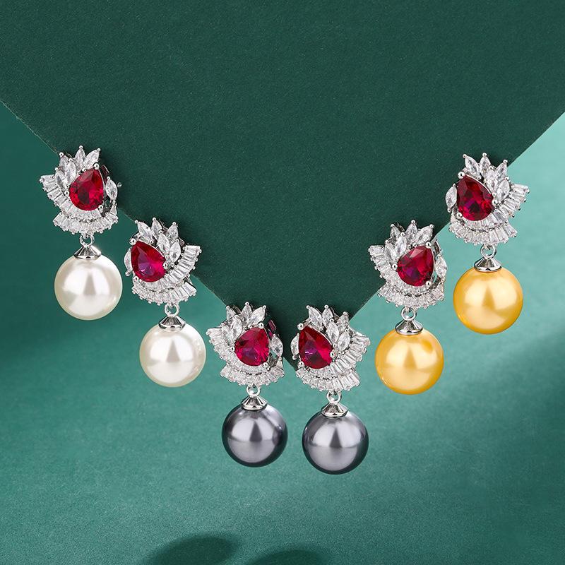 

Ювелирные изделия Huayei High Sense инкрустированные циркониевые жемчужины гвоздики имитация натурального жемчуга серебряная игла