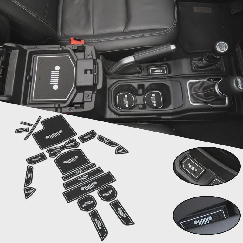 for Wrangler JL 2018-2023 Automotive Interior Rubber Mats Automotive Style Accessories Red and White