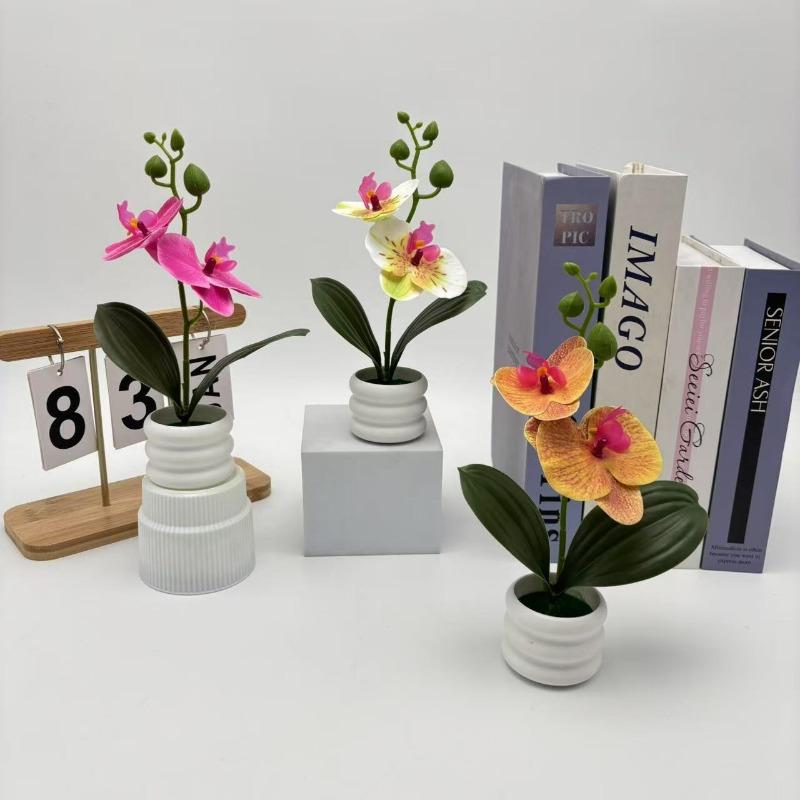 Phalaenopsis Artificial Potted Plants for Home Decoration Artificial Green Plants Bonsai and Artificial Flower Ornaments