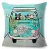 Cartoon Driving Car Cat Cushion Cover Decor Cute Pet Animal Pillowcase Polyester Pillow Case for Sofa Home Children Room 45x45cm